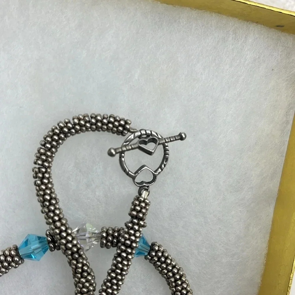 Vintage Sterling 925 Southwestern Jewelry Set - Necklace Bracelet Earrings - Picture 5 of 14